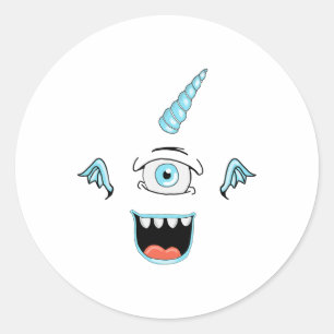 Purple People Eater Monster Halloween Costume Classic Round Sticker