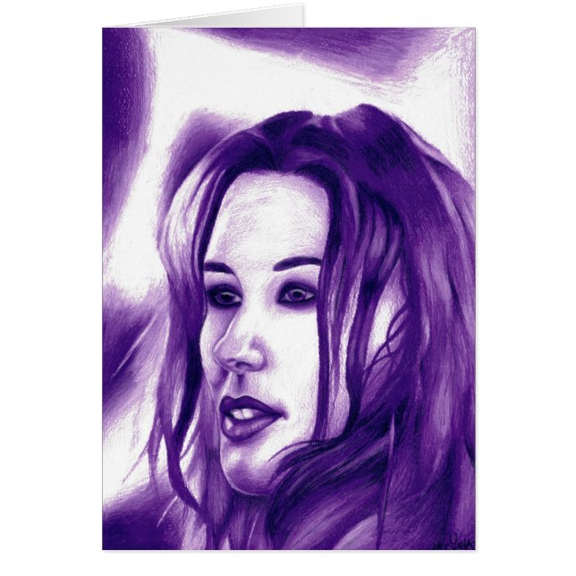 Purple People Woman Portrait Art Card (Front)