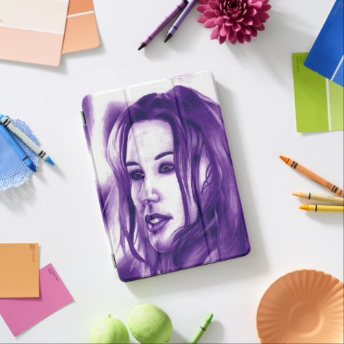 Purple People Woman Portrait Original Art iPad Air Cover