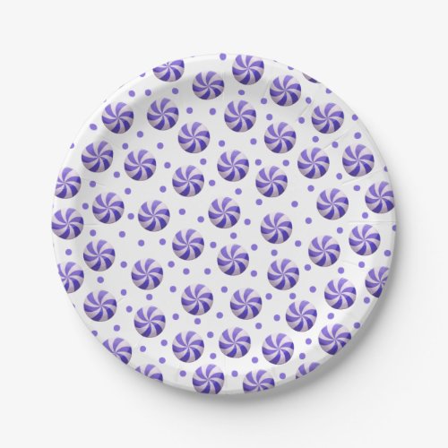 Purple Peppermint Candy Paper Plates