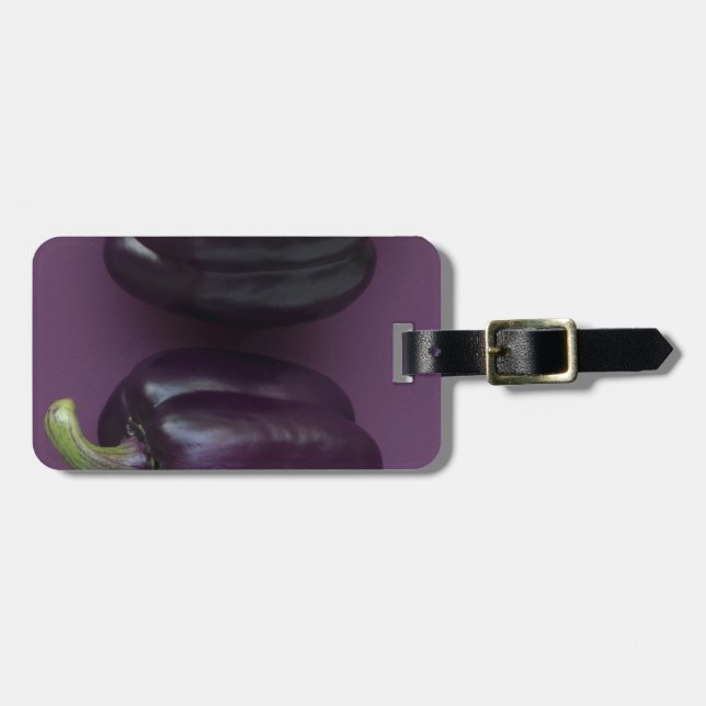 purple peppers luggage tag (Front Horizontal)