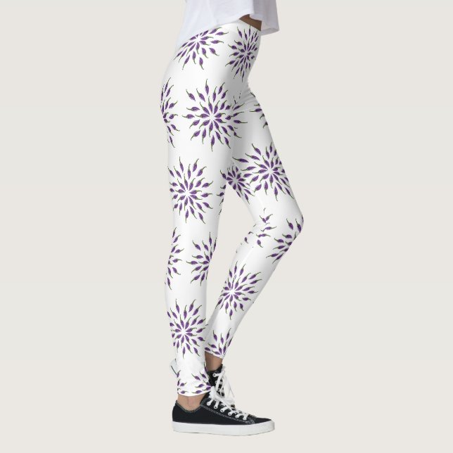 Purple Peppers mandala  Art Leggings (Right)