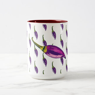 Purple Peppers Two-Tone Coffee Mug