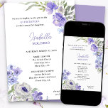 Purple Peri Floral Elegant Quinceanera and Mass Invitation<br><div class="desc">Purple quinceanera invitation with provision for church ceremony. Elegant watercolor floral for girly sweet 15 (or edit for any other occasion) with delicate and airy flowers in shades of light purple lilac lavender blue. Please browse my Purple Peri Floral collection for co-ordinating stationery and day-of-event decor or message me to...</div>