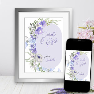 Purple Peri Floral Hand Lettered Cards & Gifts Poster