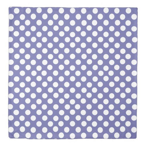 purple periwinkle white polka dots  duvet cover