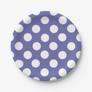 purple periwinkle   white polka dots paper plates