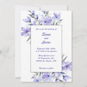 Purple Periwinkles: Wedding Invitation