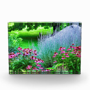 Purple Perovskia and Echinacea Acrylic Award