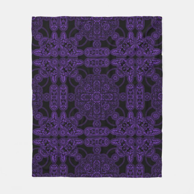 Purple Persian  Fleece Blanket (Front)