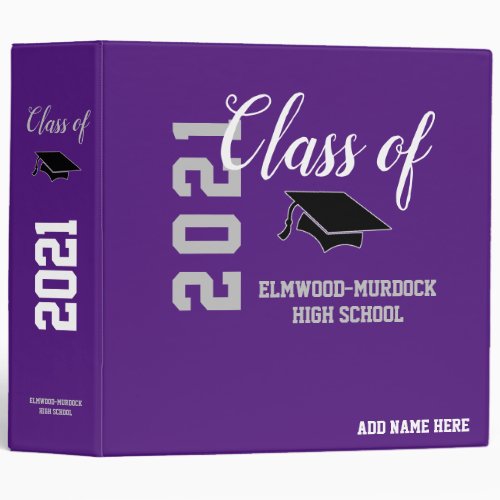 Purple Personalized Album Senior Class 2021 3 Ring Binder