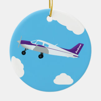 Purple Personalized Aviation Ornament