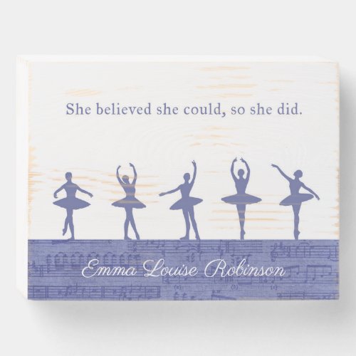 Purple Personalized Ballerina Ballet Gift Wooden Box Sign