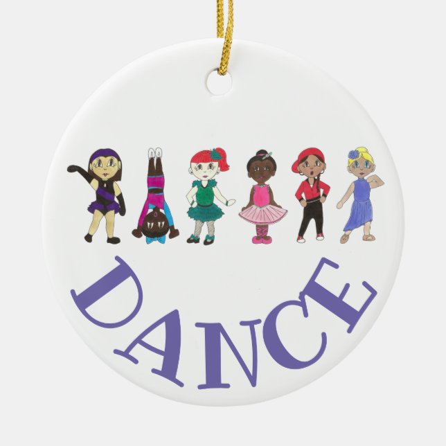 Purple Personalized Dance Teacher Ballet Tap Jazz Ceramic Ornament (Front)