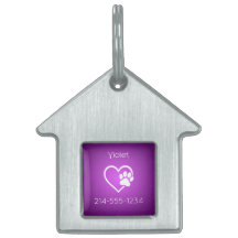 Purple Personalized Dog ID Tag Name & Phone
