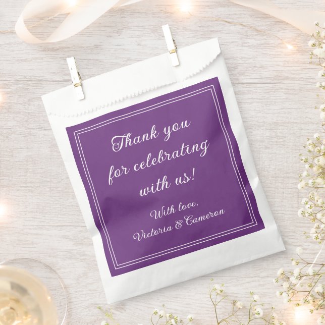 Purple Personalized Favor Bag (Clipped)