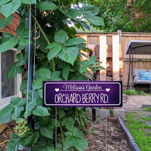 Purple Personalized Garden Path Signs