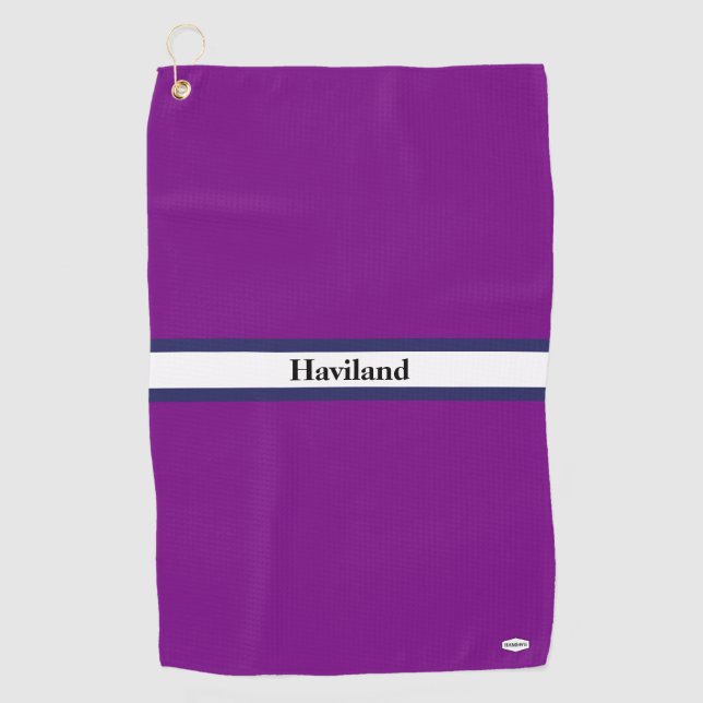 Purple Personalized Golf Towel HAMbWG (Front)