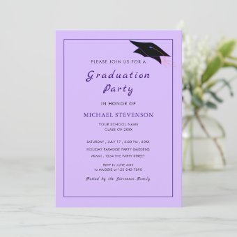 Purple Personalized Graduation Party Invitation | Zazzle