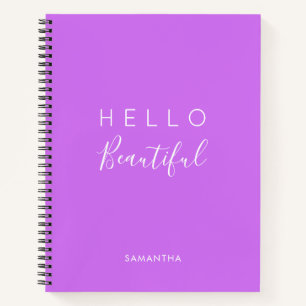 Purple Personalized/ Hello Beautiful Notebook