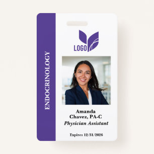Purple Personalized ID Employee Badge