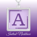 Purple personalized initial silver plated necklace<br><div class="desc">Personalized necklace /  pendant.
Add your initial.
Color scheme: purple</div>
