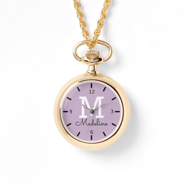 Purple Personalized Monogram Watch (Front)