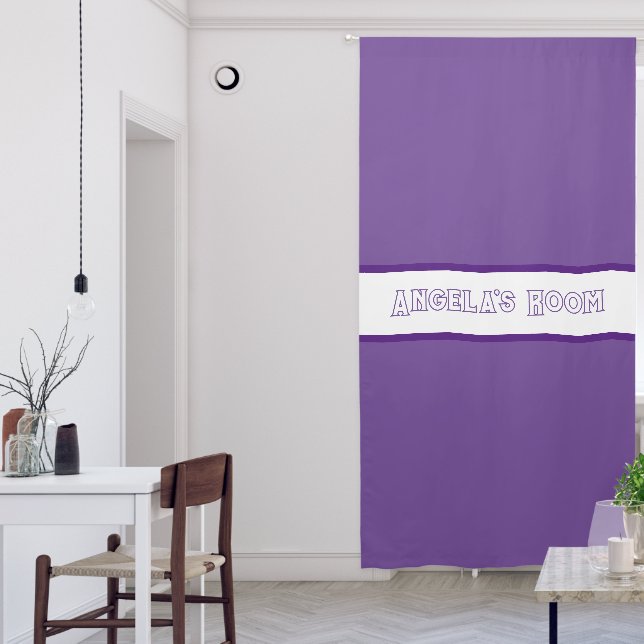 Purple Personalized Name Kid's Room Blackout Curtains (Living Room)