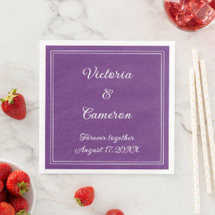 Purple Personalized Paper Dinner Napkins