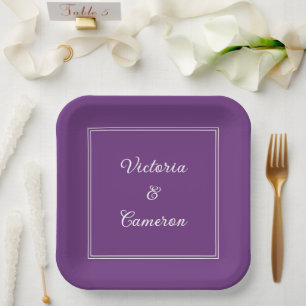 Purple Personalized Paper Plates