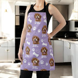 Purple Personalized Pet Photo Dog Lover Instagram Apron<br><div class="desc">Show off your love for your furry companion with the "Cute Custom Love Paw Print Dog Lover Pet Photo" design. This personalized product allows you to feature your favorite pet photo, creating a heartwarming tribute to your beloved dog. With an adorable paw print motif and customizable options, it's the perfect...</div>