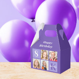 Purple Personalized Photo Cute Birthday Party Favor Boxes