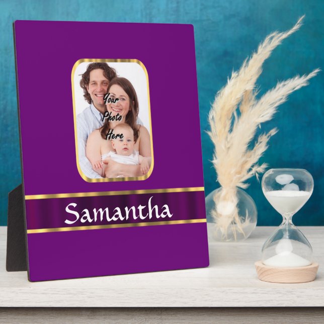 Purple personalized photo plaque (Side)