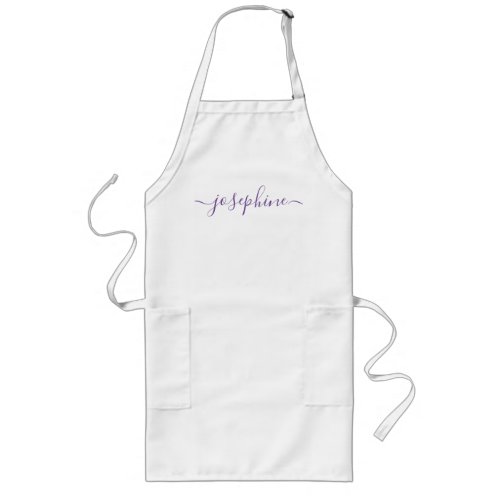 Purple Personalized script name adult apron