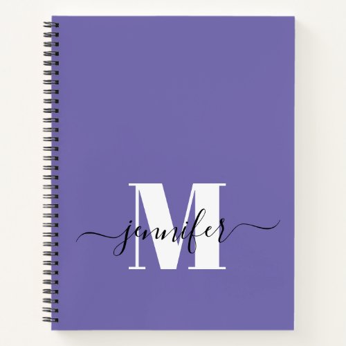 Purple Personalized Sketchbook Monogram Name Notebook