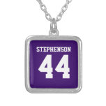 Purple Personalized Sports Name Number Pendant