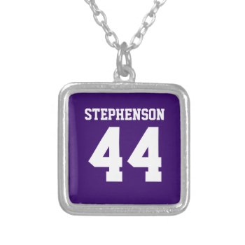 Purple Personalized Sports Name Number Pendant by cutencomfy at Zazzle