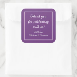 Purple Personalized Square Sticker