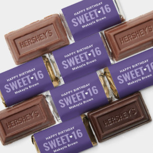Purple Personalized Sweet 16 Birthday Hershey's Miniatures