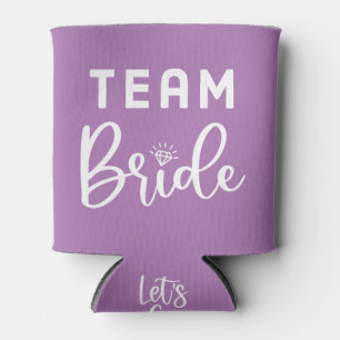 Purple Personalized Team Bride Can Cooler