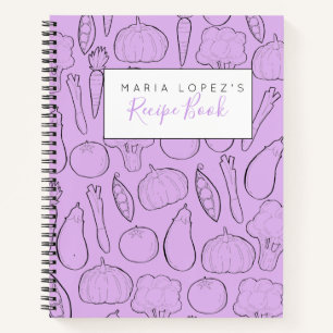 Purple personalized vegetable cookbook recipe book