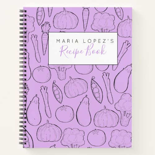 Purple personalized vegetable cookbook recipe book