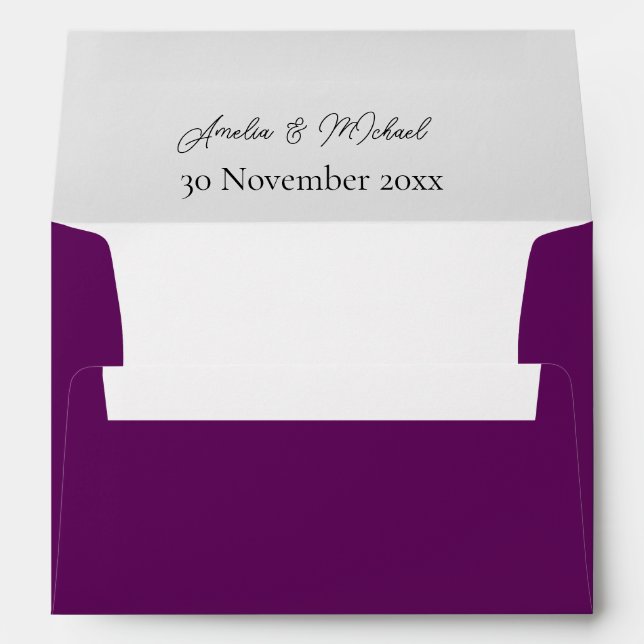 Purple Personalized Wedding envelopes (Back (Bottom))
