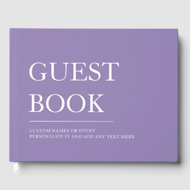 Purple Personalized Wedding Guest Book (Front)