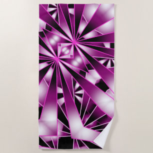 Purple Perspective Gradient Color Fill Drawing Beach Towel