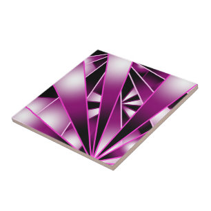 Purple Perspective Gradient Color Fill Drawing Ceramic Tile