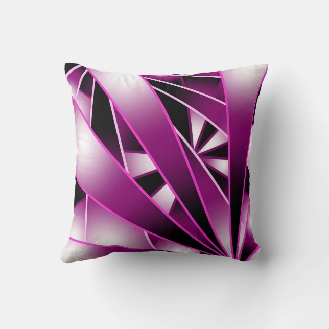 Purple Perspective Gradient Color Fill Drawing  Throw Pillow (Back)