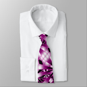 Purple Perspective Gradient Color Filled Drawing Neck Tie