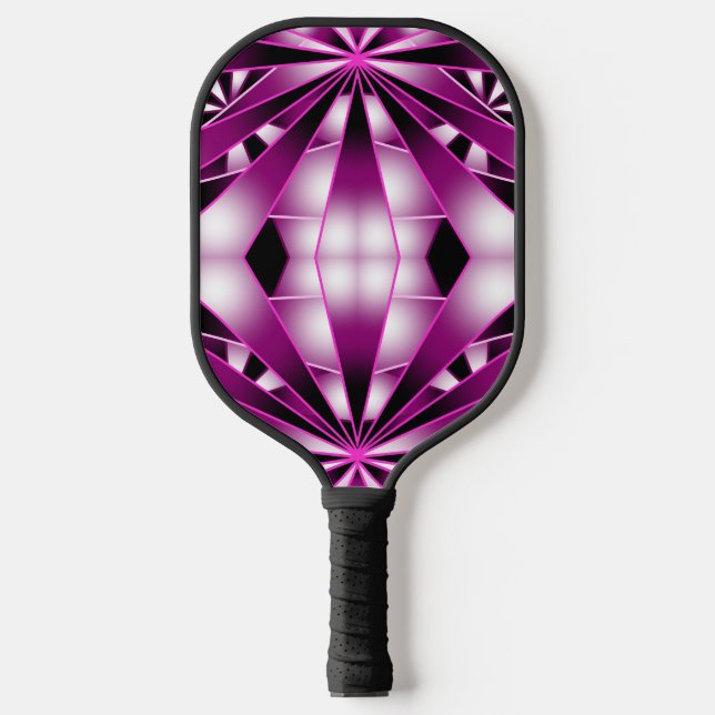 Purple Perspective Gradient Color Filled Drawing Pickleball Paddle (Front)