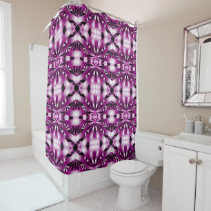 Purple Perspective Gradient Color Filled Drawing Shower Curtain